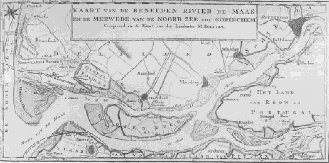 Kaart van de beneeden rivier de Maas volgens M Bolstra 1739